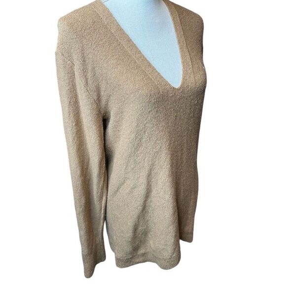 Abercrombie & Fitch Vintage Brown V-Neck Long Sleeve Sweater Y2K  Size Medium - Picture 2 of 6